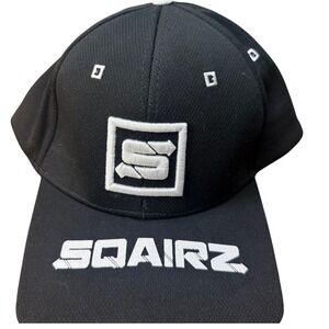 SQAIRZ Golf Baseball Cap Mens Adjustable‎ Black Performance Mesh Embroidered Hat